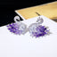 1 Pair Elegant Swan Gradient Zircon White Gold Plated Stud Earrings