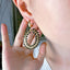 1 Pair Vintage Moon Heart Shape & Butterfly Leaf Tassel Stainless Steel Pearl Zircon Drop Earrings Set