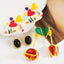 1 Pair Asymmetric Flower Inlay Alloy Resin Drop Earrings