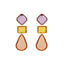 1 Pair Bohemian Geometric Alloy Resin Gemstone Drop Earrings