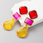 1 Pair Bohemian Geometric Alloy Resin Gemstone Drop Earrings