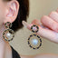 Classic Heart Shape Inlay Alloy Drop Earrings with Pearl and Rhinestone Detailing