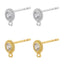 1 Pair Copper Zircon Minimalist Twist Circle Stud Earrings