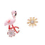 Cute Animal Enamel Inlay Diamond Stud Earrings for Women - Flamingo, Parrot, Unicorn Design