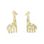 Cute Animal Enamel Inlay Diamond Stud Earrings for Women - Flamingo, Parrot, Unicorn Design