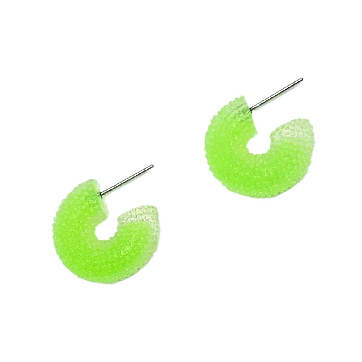 1 Pair Cute C Shape Acrylic Candy Color Earrings