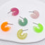 1 Pair Cute C Shape Acrylic Candy Color Earrings