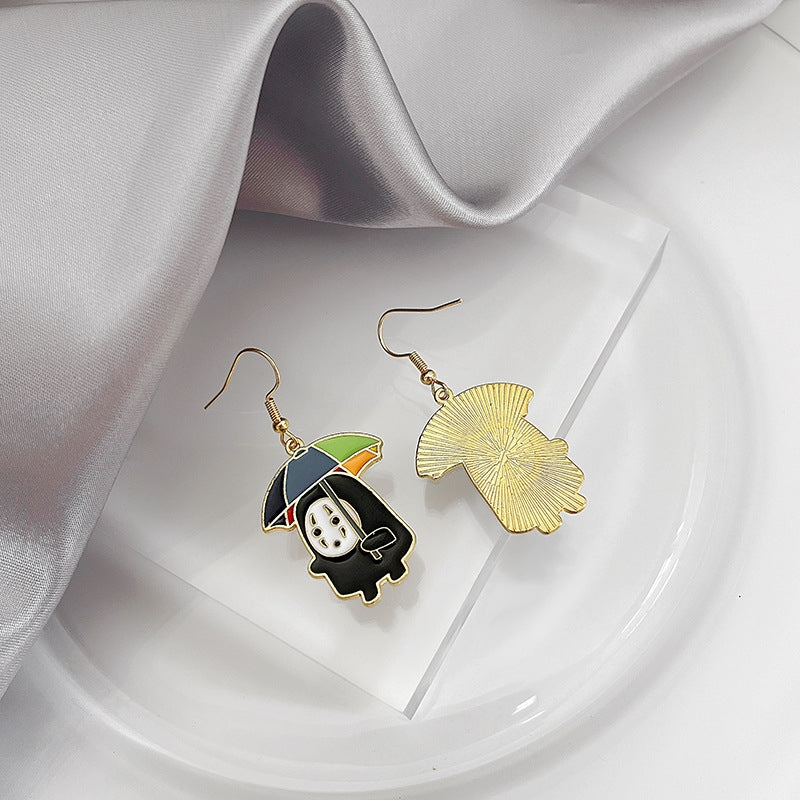 1 Pair Cute Cartoon No-Face Ghost Enamel Alloy Drop Earrings