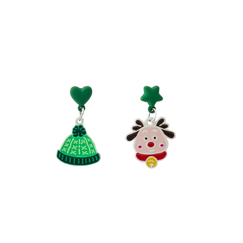 1 Pair Cute Christmas House Christmas Tree Snowflake Plating Alloy Drop Earrings