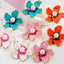 1 Pair Elegant Flower Enamel Alloy Pearl Stud Earrings