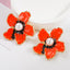 1 Pair Elegant Flower Enamel Alloy Pearl Stud Earrings