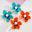 1 Pair Elegant Flower Enamel Alloy Pearl Stud Earrings