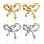 French Style Bow Knot Alloy & Titanium Steel Earrings - Light Luxury Stainless Steel Studs for Women