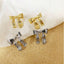 French Style Bow Knot Alloy & Titanium Steel Earrings - Light Luxury Stainless Steel Studs for Women