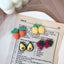 1 Pair Cute Fruit Resin Plating Women's Ear Studs with 3D Strawberry Pineapple Design