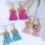 1 Pair Cute Funny Bow Knot Ghost Inlay Alloy Beads Drop Earrings