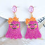 1 Pair Cute Bow Knot Ghost Alloy Beads Drop Earrings