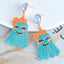 1 Pair Cute Bow Knot Ghost Alloy Beads Drop Earrings