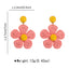 1 Pair Bohemian Flower Raffia Braid Drop Earrings