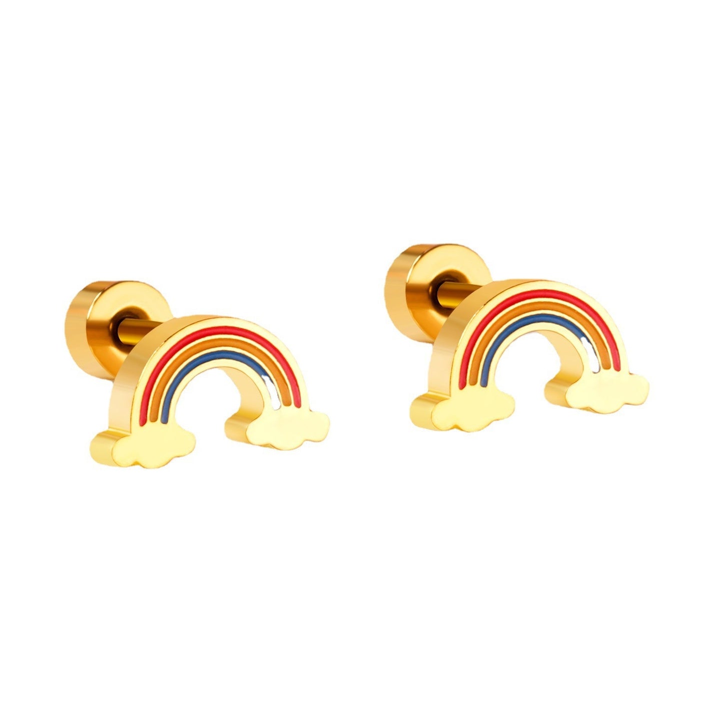 1 Pair Cute Retro Animal Titanium Steel Patchwork Ear Studs