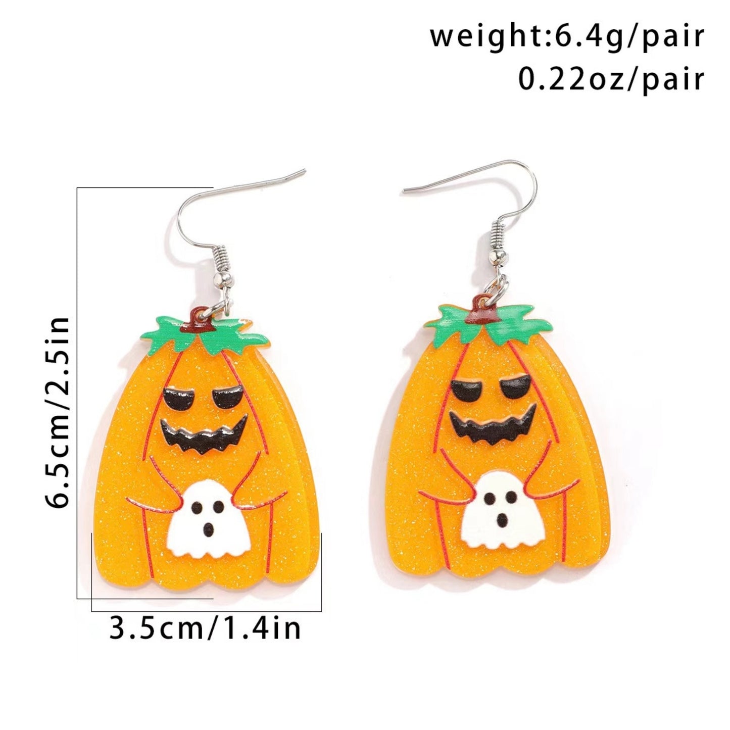 1 Pair Halloween Witch Ghost Pumpkin Acrylic Drop Earrings