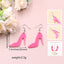 1 Pair Cute Cartoon Character Acrylic High Heel Earrings - Hot Pink Statement Jewelry