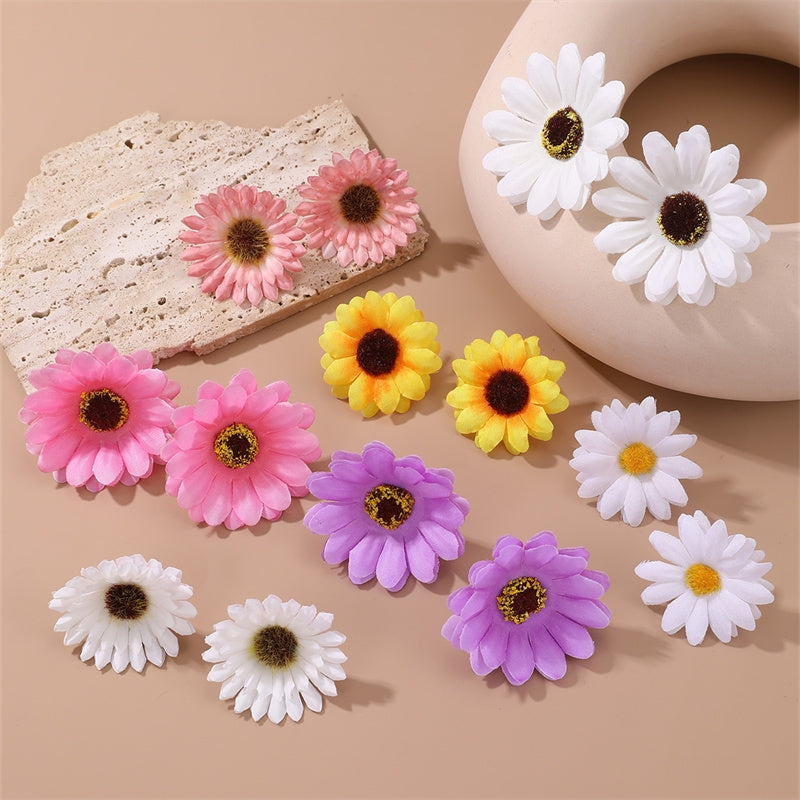 1 Pair Colorful Daisy Flower Drop Earrings