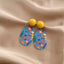 1 Pair Cute Geometric Floral Acrylic Drop Earrings