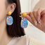 1 Pair Cute Geometric Floral Acrylic Drop Earrings