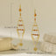 1 Pair Cute Simple Asymmetrical Blue Natural Stone Copper Chain Tassel Drop Earrings