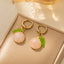 1 Pair Cute Flower Resin Copper Drop Earrings - Fashionable Peach Design Women's Earrings