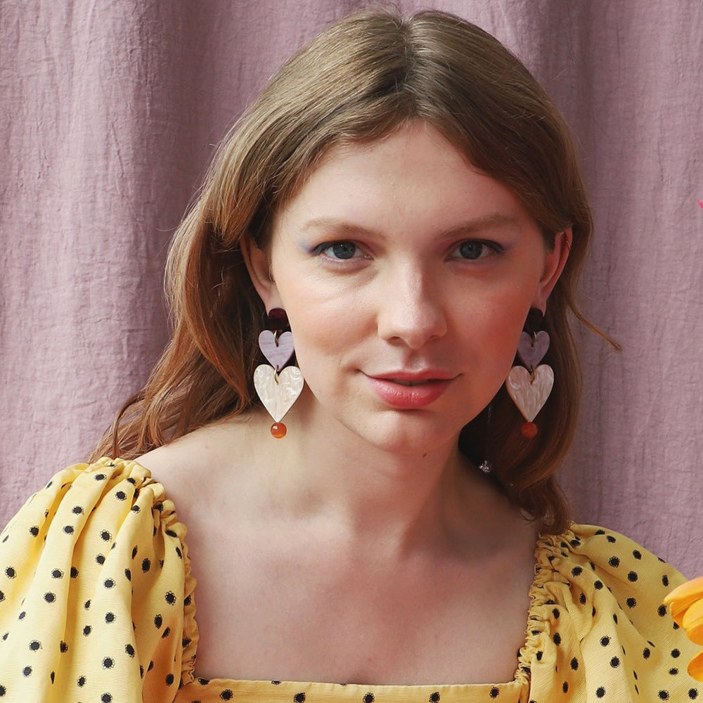 Vintage Sweetheart Bow Knot Acrylic Drop Earrings