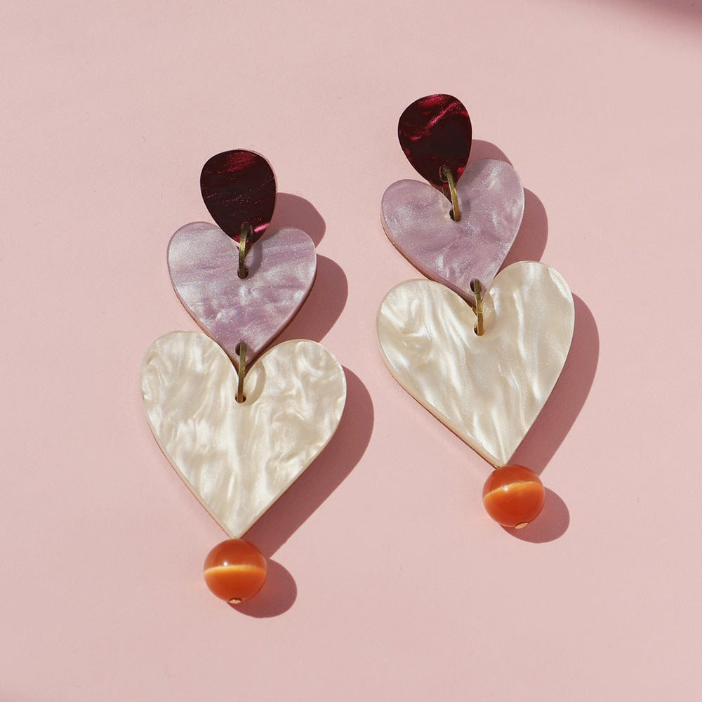 Vintage Sweetheart Bow Knot Acrylic Drop Earrings