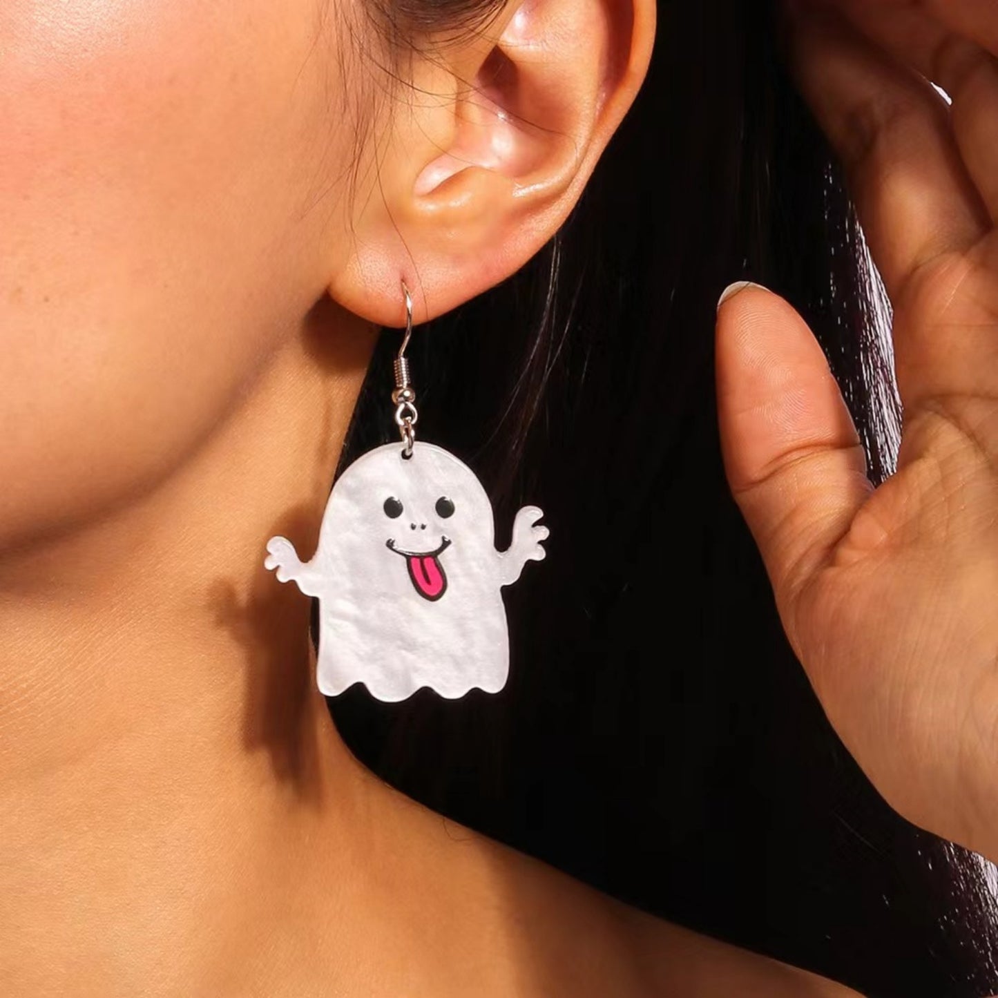 1 Pair Halloween Pumpkin Ghost Acrylic Drop Earrings