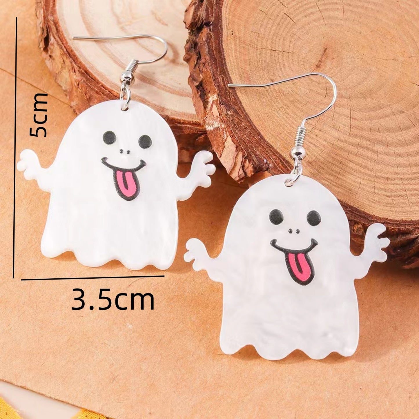 1 Pair Halloween Pumpkin Ghost Acrylic Drop Earrings