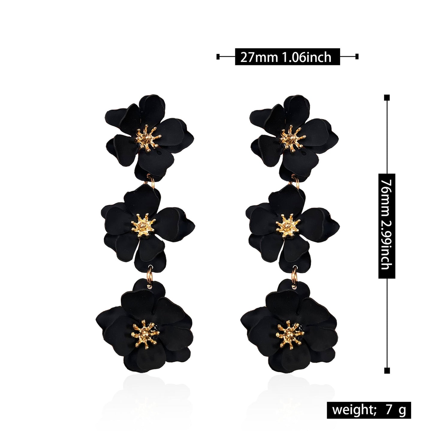 1 Pair Elegant Bohemian Simple Style Flower Plating Alloy Drop Earrings