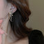 Elegant Bow Knot Pearl Drop Earrings - 2024 Silver Alloy Luxury Design