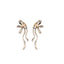 Elegant Bow Knot Pearl Drop Earrings - 2024 Silver Alloy Luxury Design