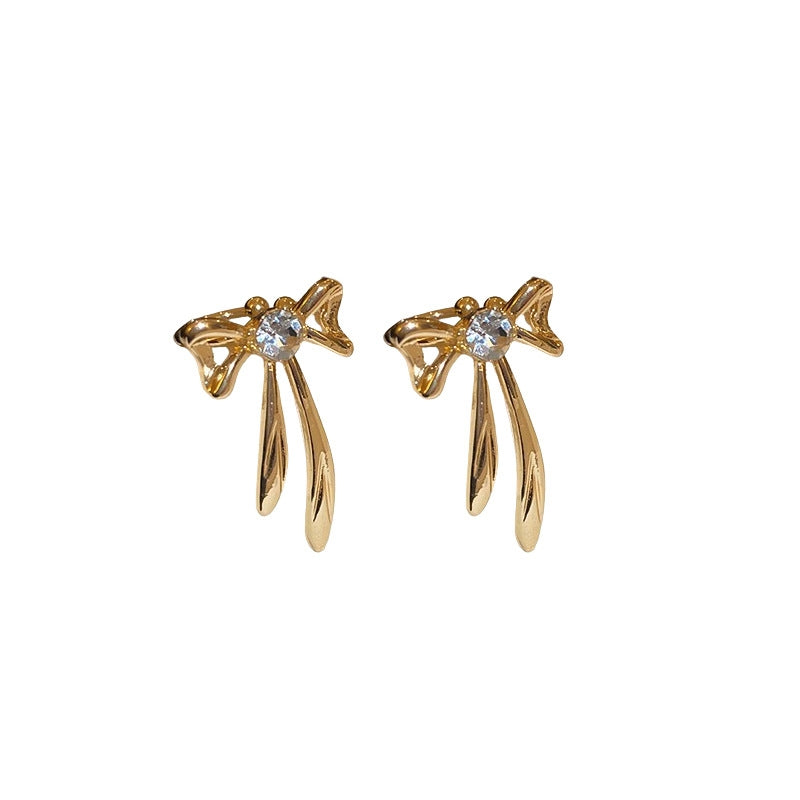 Elegant Bow Knot Diamond Ear Cuffs - Versatile Alloy Ear Clips