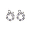 Elegant Bow Knot Pearl and Diamond Stud Earrings - Silver Needle Fashion Jewelry