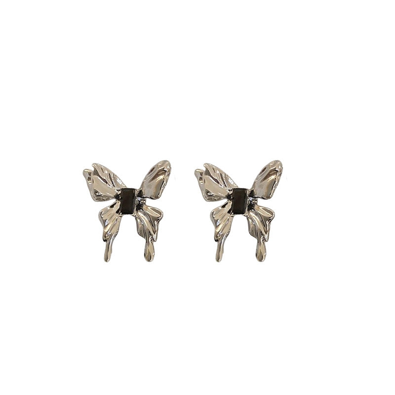 Elegant Zircon Butterfly Copper Stud Earrings