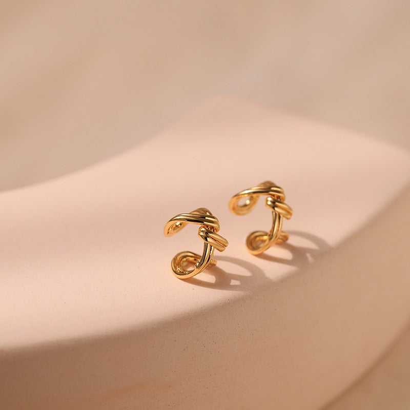 Elegant Butterfly Zircon 18k Gold Plated Copper Ear Cuffs