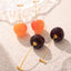 Elegant Cherry Drop Earrings - 18K Gold Plated Stainless Steel with Resin Accents