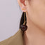 Elegant Cherry Drop Earrings - 18K Gold Plated Stainless Steel with Resin Accents