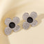 Elegant Flower Stainless Steel Stud Earrings - Modern Chic Design