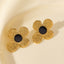 Elegant Flower Stainless Steel Stud Earrings - Modern Chic Design