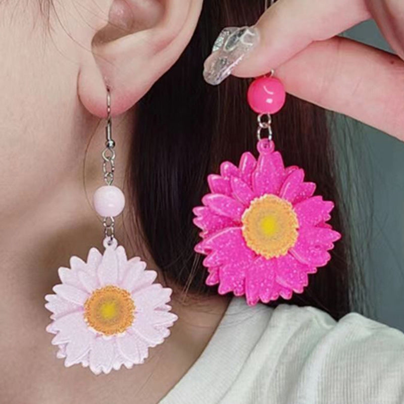 Elegant Daisy Acrylic Drop Earrings for Women