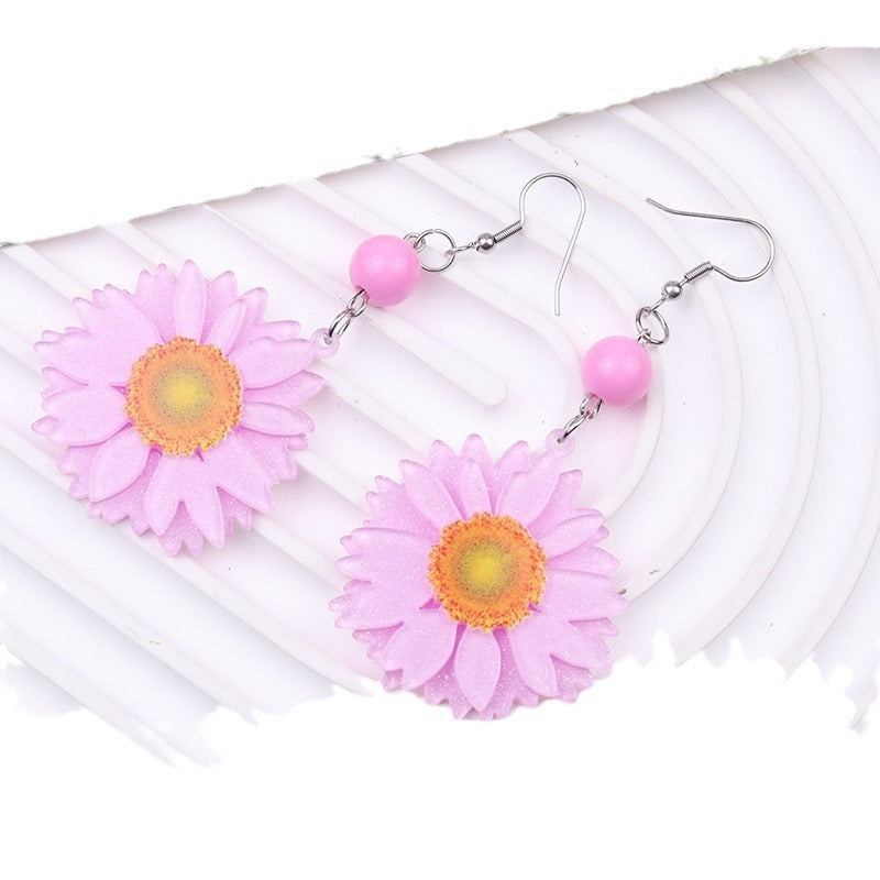 Elegant Daisy Acrylic Drop Earrings for Women