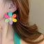 Elegant Floral Braid Inlay Pearl Rhinestone Stud Earrings