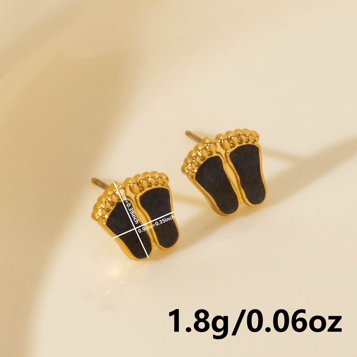 1 Pair Elegant Footprint 304 Stainless Steel Ear Studs